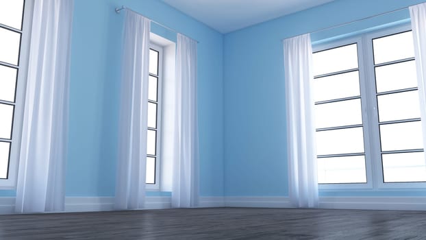 Render of 3D Contemporary Empty Room