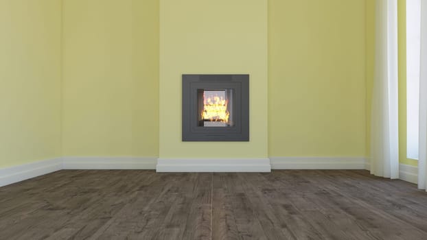 Render of 3D Contemporary Empty Room