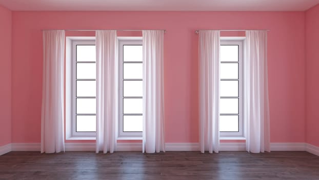 Render of 3D Contemporary Empty Room