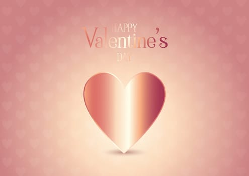 Valentines Day background with a rose gold heart design