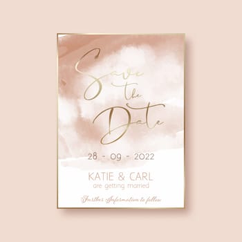 Elegant save the date invitation with watercolour design