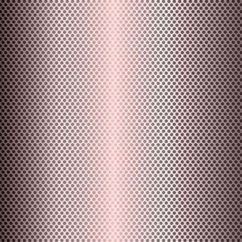 Perforated metal texture background with rose gold colours