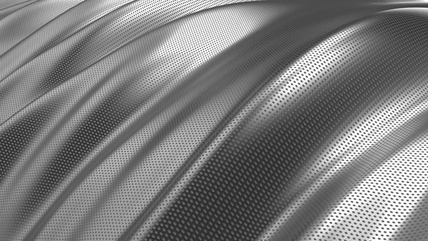 3D Render of a Silver Cloth Abstract Background