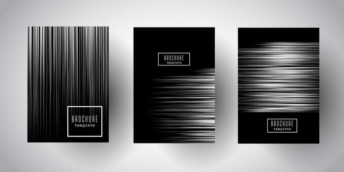 Brochure templates with elegant silver stripe designs
