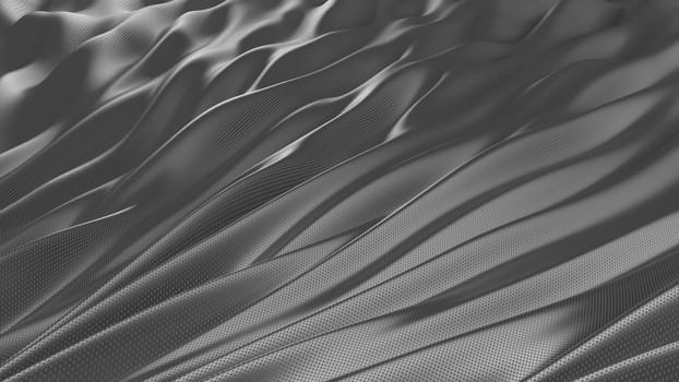 3D Render of a Silver Cloth Abstract Background