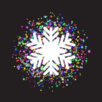 Christmas background with snowflake on colourful confetti design