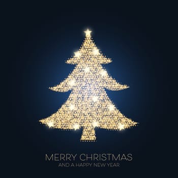 Christmas background with sparkling tree design