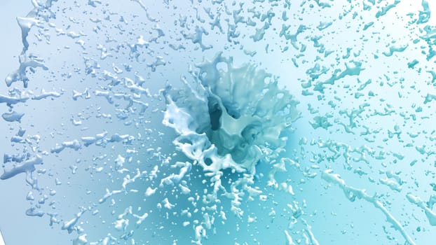 3d render of water splash isolated on blank background