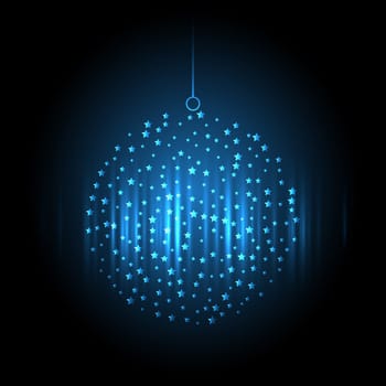 Christmas background with starry bauble design
