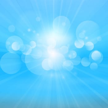 Summer themed background with bokeh lights design
