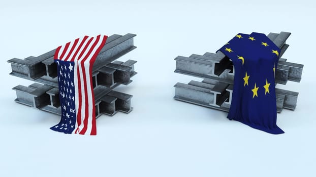 3D Render of US Steel Import Tarrifs