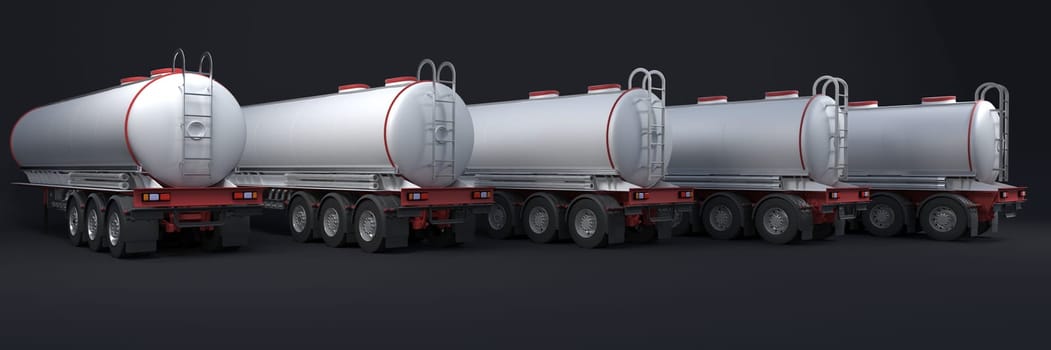 3D Render of a Cargo Delivery Vehicle Fleet