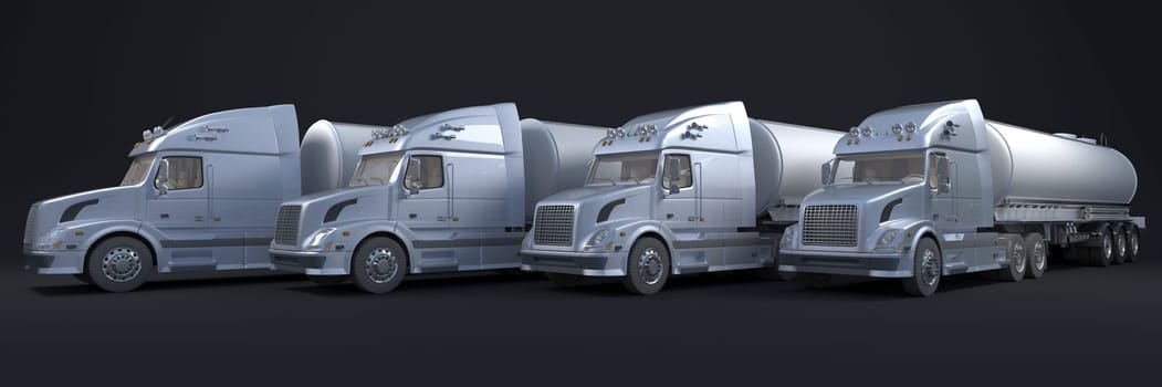 3D Render of a Cargo Delivery Vehicle Fleet
