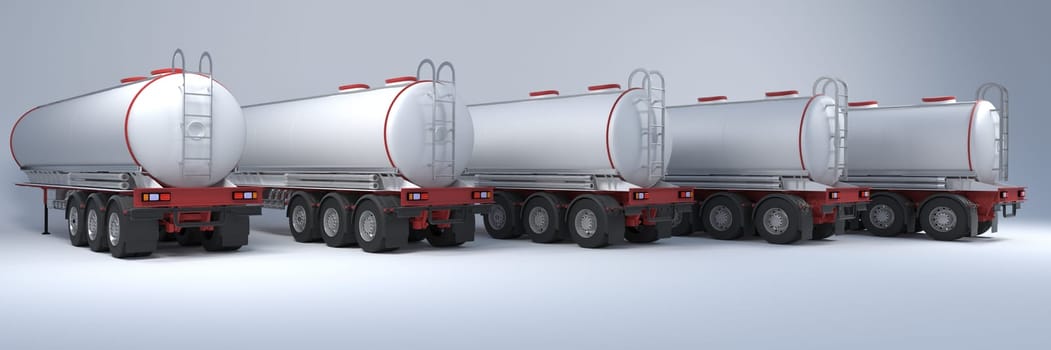 3D Render of a Cargo Delivery Vehicle Fleet