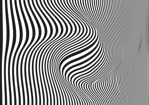 Optical illusion background with swirled stripe design