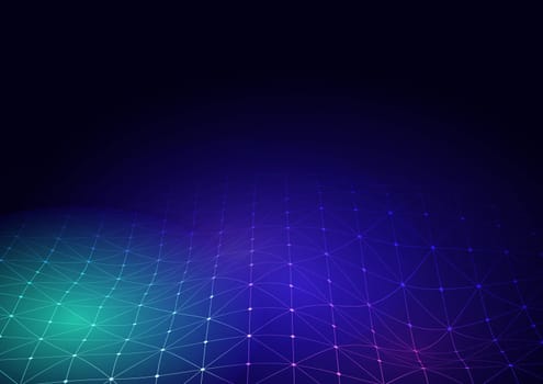Techno background with connecting grid and dots