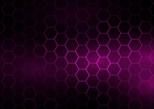 Techno banner with modern hexagonal design