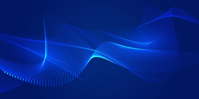 Techno styled banner with design of flowing connecting dots