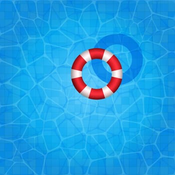 Swimming pool texture with rubber ring floating on it