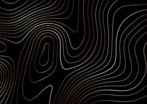 Abstract topography map design in gold and black