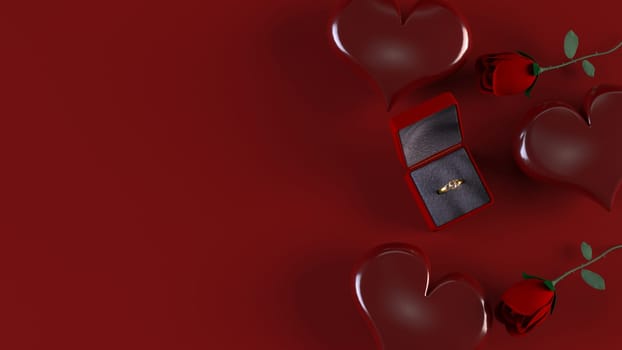 3d Render of Valentines heart background