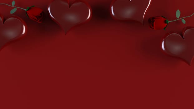 3d Render of Valentines heart background