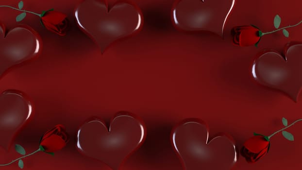 3d Render of Valentines heart background