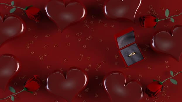 3d Render of Valentines heart background