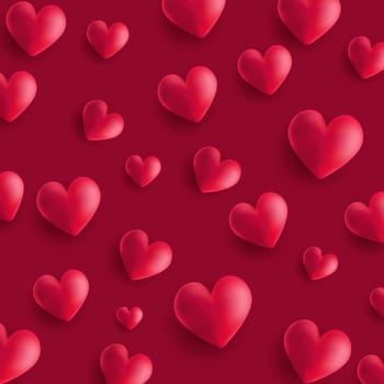 Valentine's Day background with 3D style hearts design