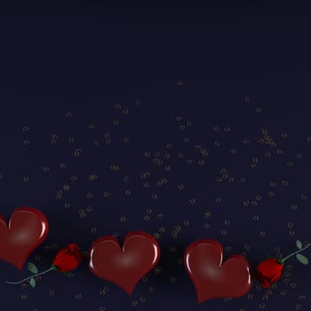 3d Render of Valentines heart background