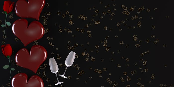 3d Render of Valentines heart background
