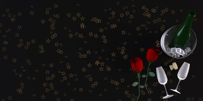 3d Render of Valentines heart background