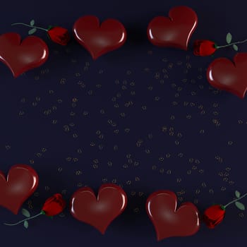 3d Render of Valentines heart background