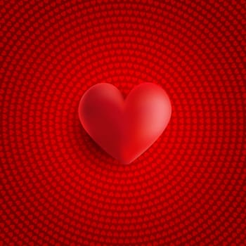 Valentine's Day background with 3D heart design
