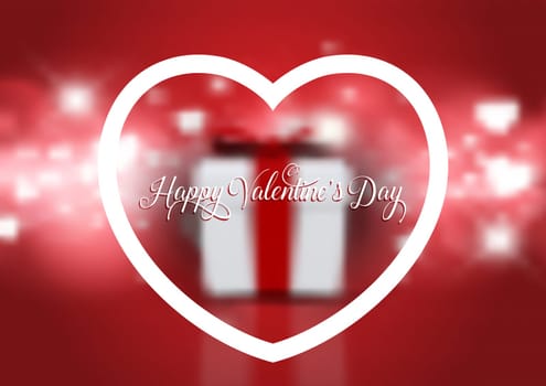 Valentine's Day background with defocussed gift design