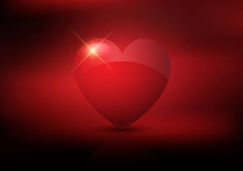 Abstract Valentines Day background a glossy red heart design
