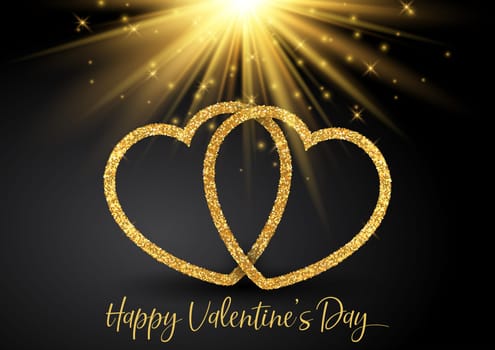 Valentine's Day background with glittery hearts design
