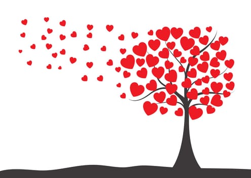 Valentine's Day background with tree of hearts design