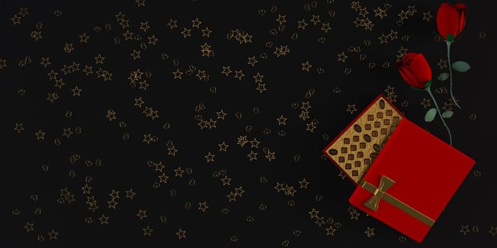 3d Render of Valentines heart background