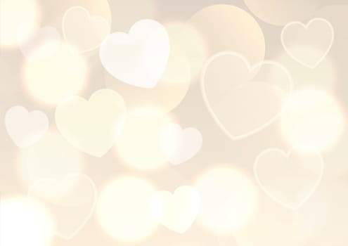 Valentines Day background with golden bokeh lights design