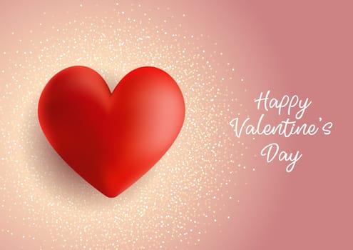 Valentine's Day background with heart on gold glitter