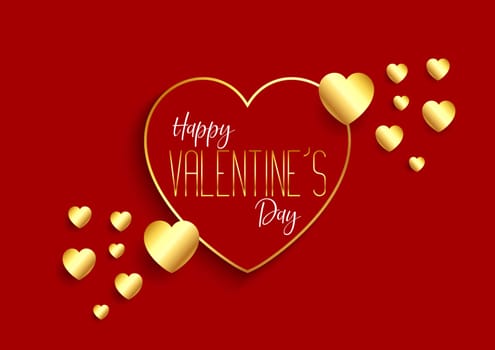 Valentine's Day background with gold hearts design
