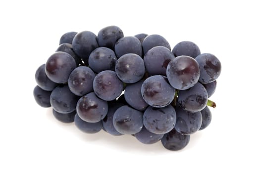 bunch of ripe purple grapes isolated on white background