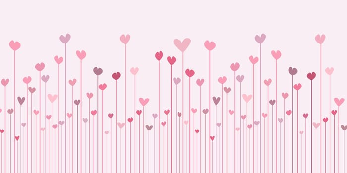 Valentines Day banner with an abstract hearts design