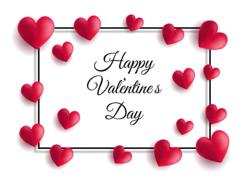 Valentine's Day background with hearts and frame design
