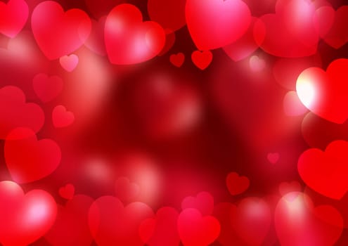 Valentine's Day background with hearts border