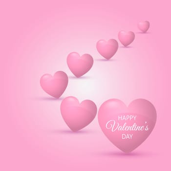 valentines day background with pink hearts design