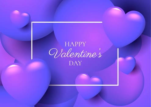 Valentines Day background with purple hearts design