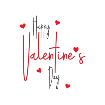 Valentine's Day background with decorative text and hearts