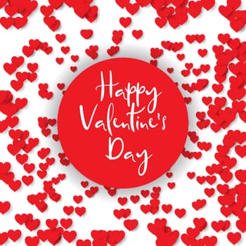 Valentine's Day background with red hearts